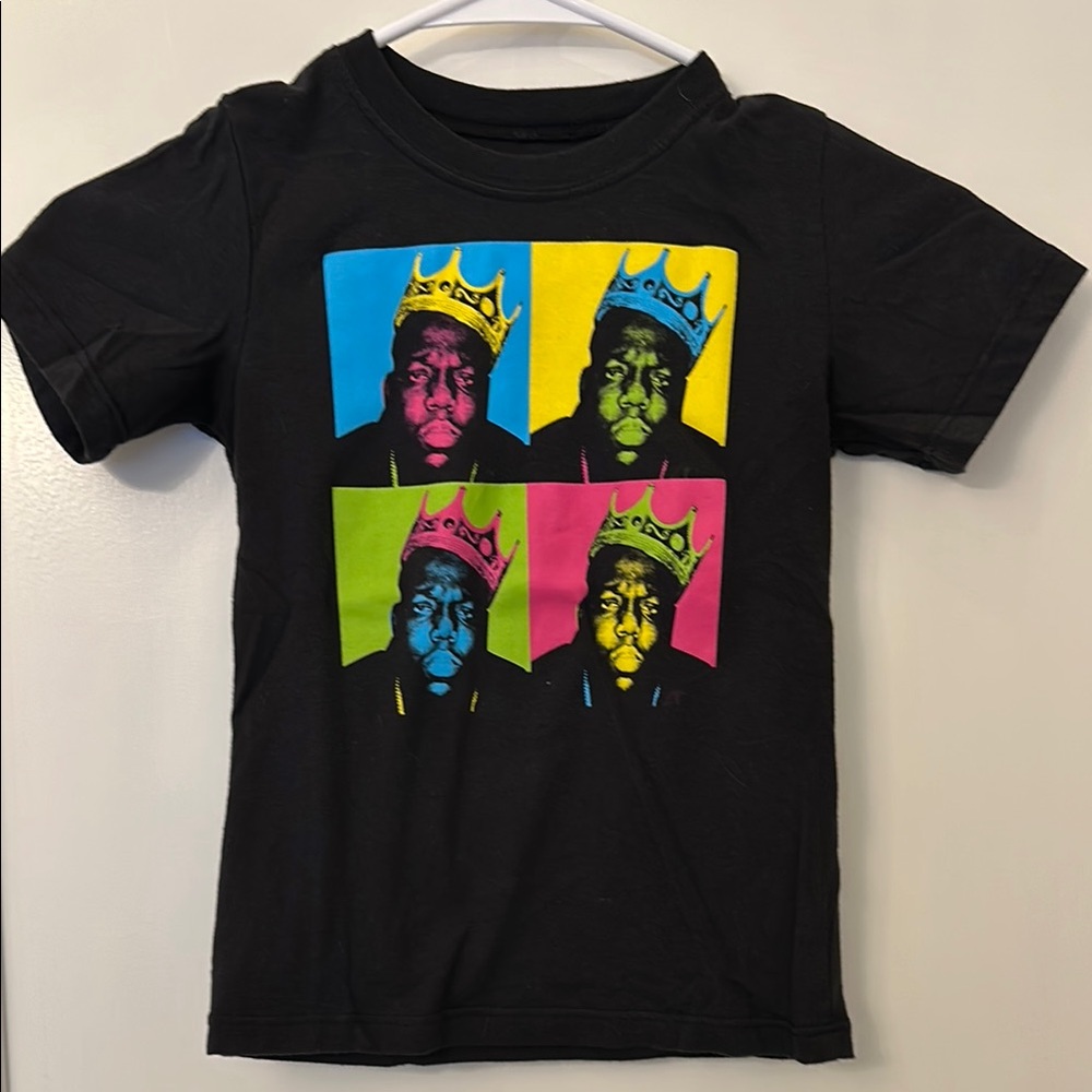 The Notorious BIG, y2k crop top neon biggie r&b  music BLACK GRAPHIC BABY TEE